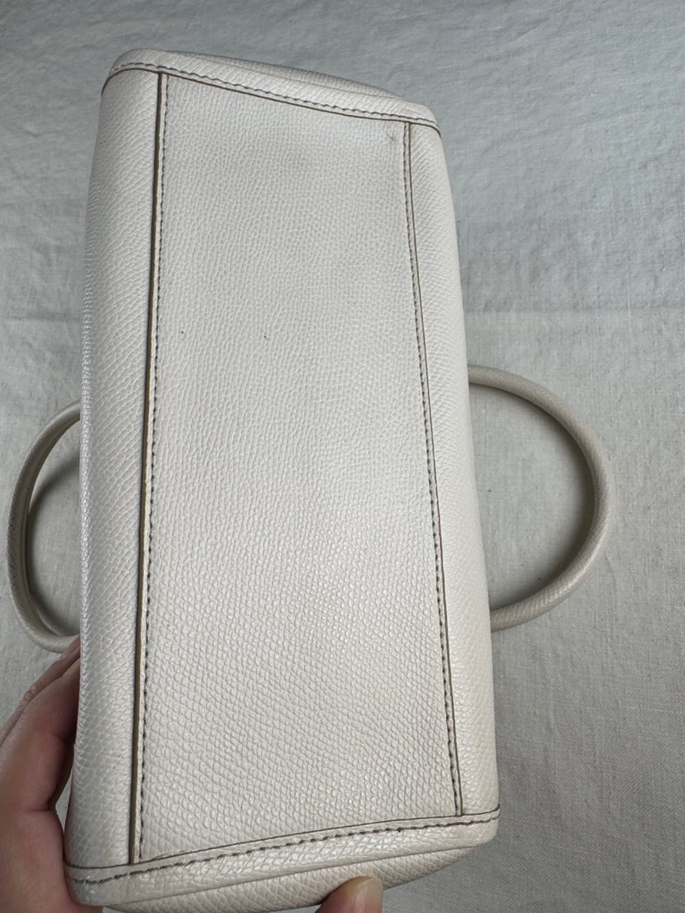Coach Cream Bennett Mini Leather Satchel with Gold Plaque - Picture 7 of 13